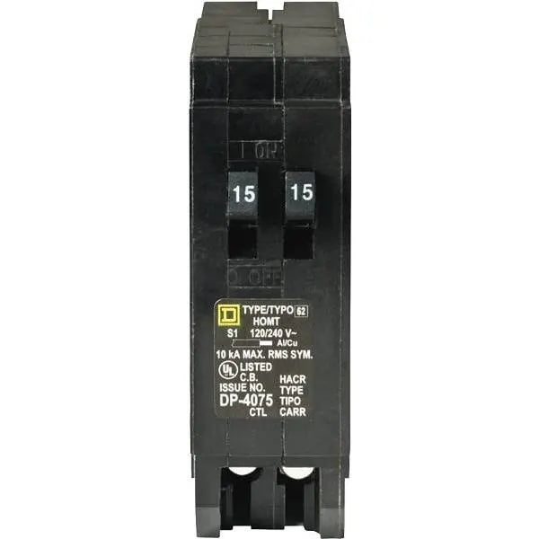 Square D Homeline 2-15 Amp Single-Pole Tandem Circuit Breaker