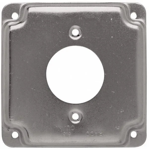 Raco 4" Steel Metallic 1-Gang Exposed Wrk Sq Cvr For 1.62" Dia 20a Rnd Recep