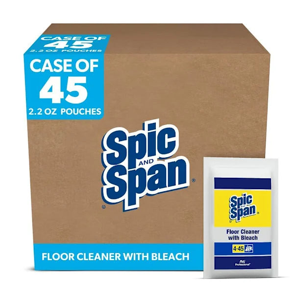 Spic And Span Bleach Floor Cleaner Packets, 2.2oz Packets 45/ carton