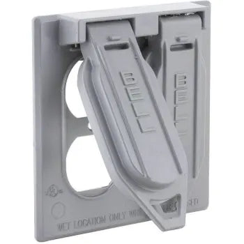 Bell N3r Outlet Cover Plate, 2-Duplex, Wall Mount, Gray