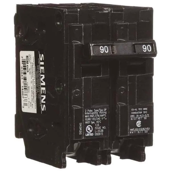 Siemens 90 Amp Double-Pole Type Qp Circuit Breaker