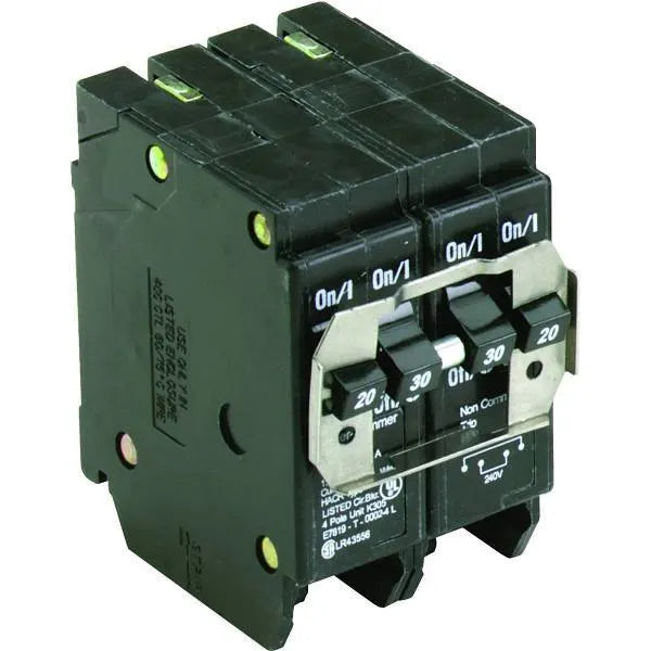 Eaton Br 1-20 Amp 2 Pole And 1-30 Amp 2 Pole Bqc Quad Circuit Breaker