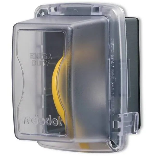 Red Dot 1-Gang Weatherproof Horizontal/Vertical Receptacle Cover W/ Wasp Guard