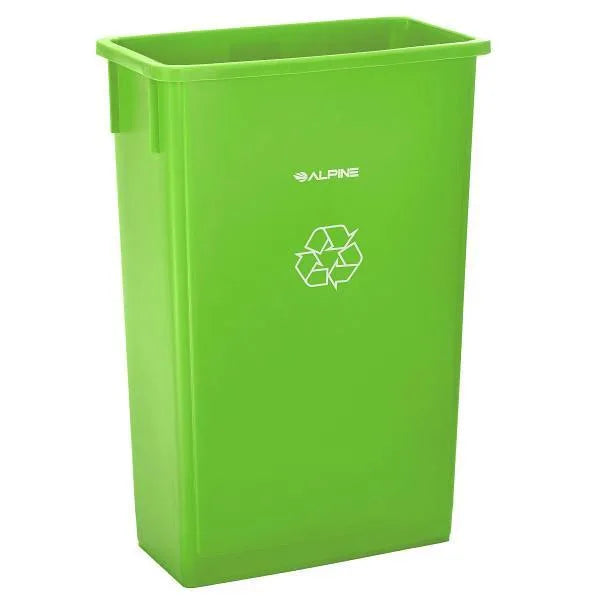 Alpine Industries Slim 23 Gallon Lime Green Waste Receptacle Trash Can