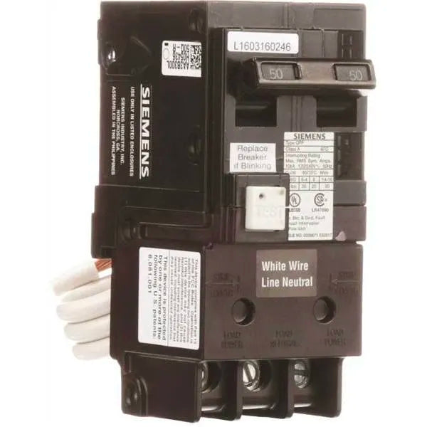 Siemens 50 Amp Double-Pole Type Qpf Gfci Circuit Breaker