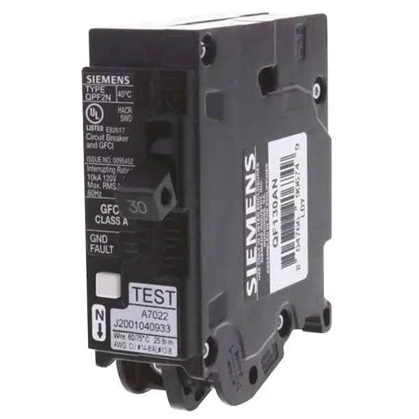 Siemens 30 Amp 1-Pole Gfci Plug-On Neutral Circuit Breaker