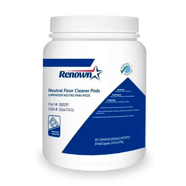 Renown Neutral Floor Cleaner Pods, Green Seal Certified