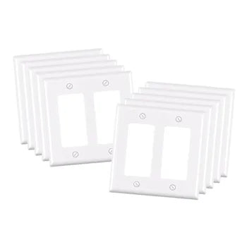Maintenance Warehouse 2-Gang Unbreakable Polycarbonate Jumbo Rocker Wall Plate In Gloss White