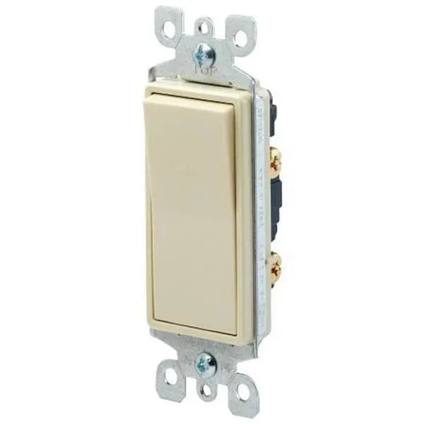 Leviton 15a Decora Grounding Rocker Light Switch W/ Quickwire (Ivory)