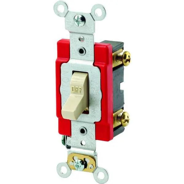 Leviton 120/277v 20a 2-Pole Industrial-Grade Toggle Switch (White)