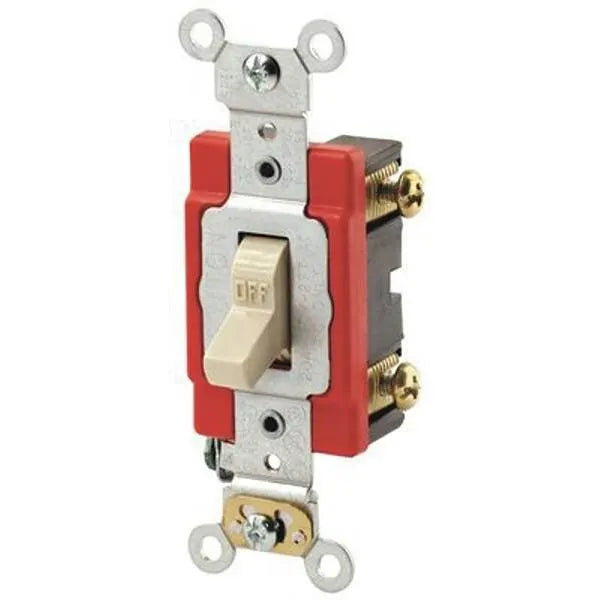 Leviton 120/277v 20a 2-Pole Industrial-Grade Toggle Switch (Ivory)