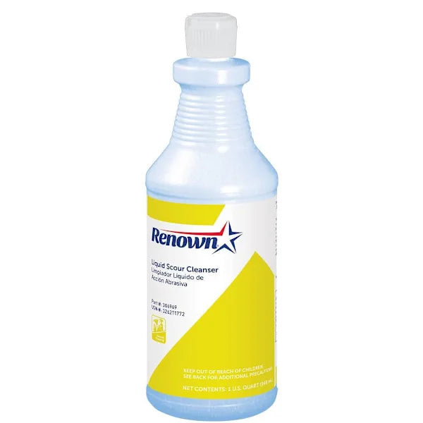 Renown Liquid Scour Creme Cleanser, Baby Powder Scent, 32 Fl Oz