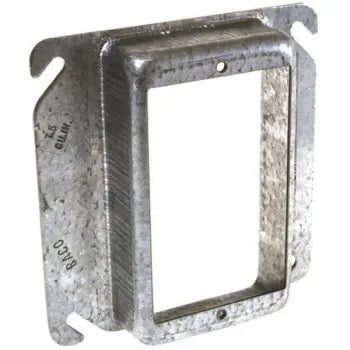 4 In. W Steel Gray 1-Gang 1 In. Raised Square Cover For 1 Device