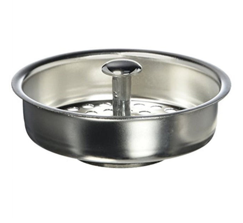 kitchen sink basket strainer replacement for kohler style drains stainless steel - with spring steel stopper #75131