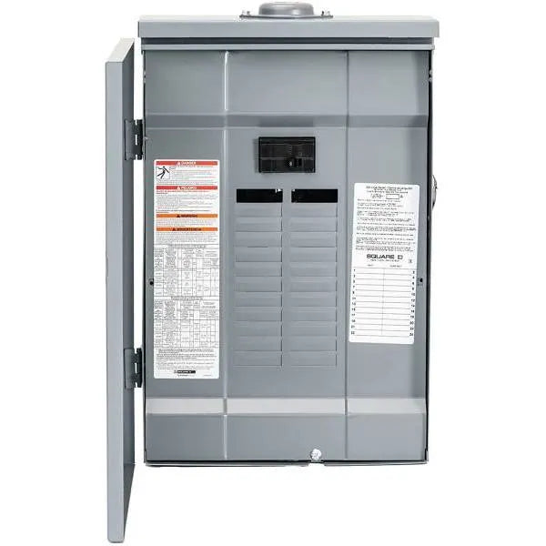 Square D Qo 100 Amp 24-Space Outdoor Main Breaker Load Center W/ Plug-On Neutral