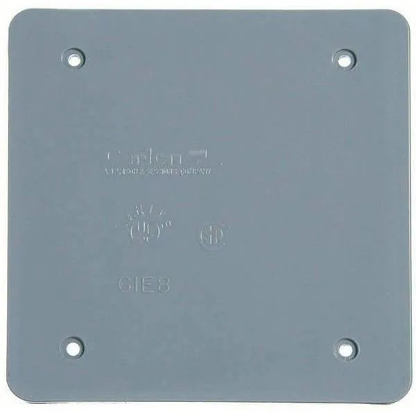 Carlon 2-Gang Blank Fs Box Cover (Grey)