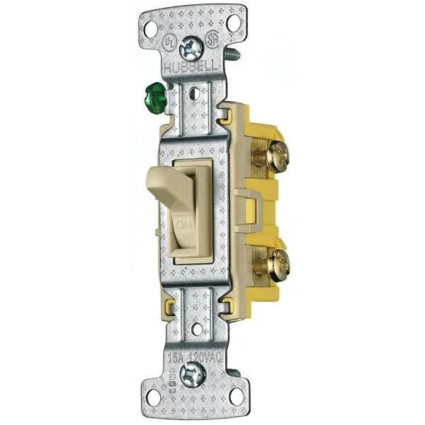 Hubbell Wiring 15a Single-Pole Illuminated Toggle Switch (Ivory)