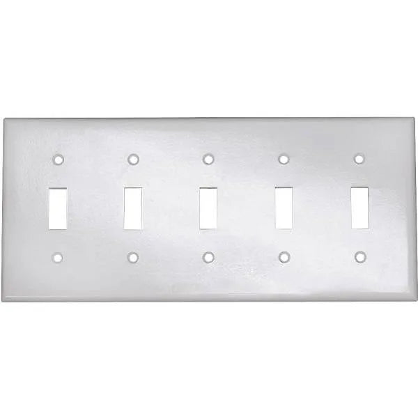 Leviton 5-Gang Toggle Wall Plate (White)