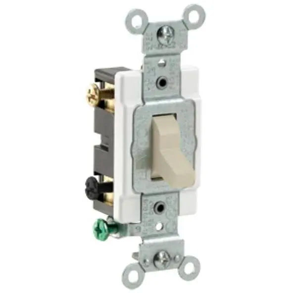 Leviton 120/277v 20a 2-Pole Commercial-Grade Ac Quiet Toggle Switch (Ivory)