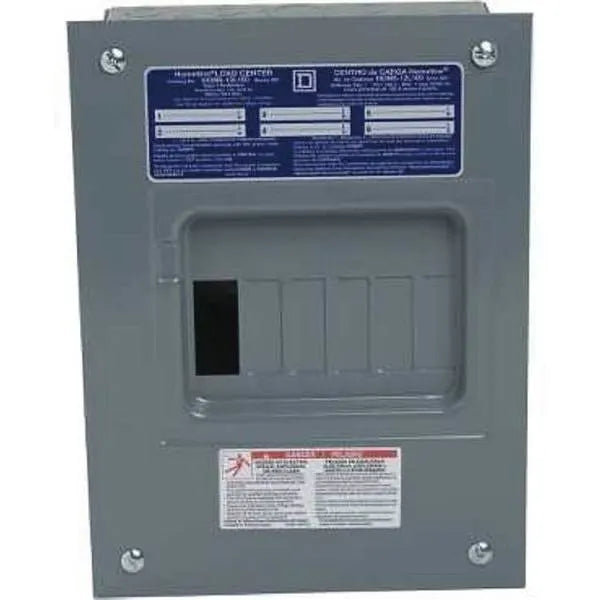 Square D Homeline 100a 6-Space 12-Circuit Load Center W/ Cover And No Door