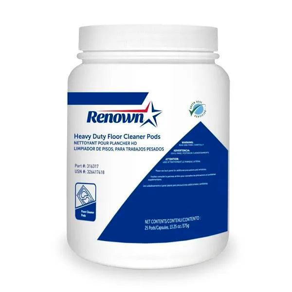 Renown Heavy-Duty Floor Cleaner Pods, Green Seal Certified