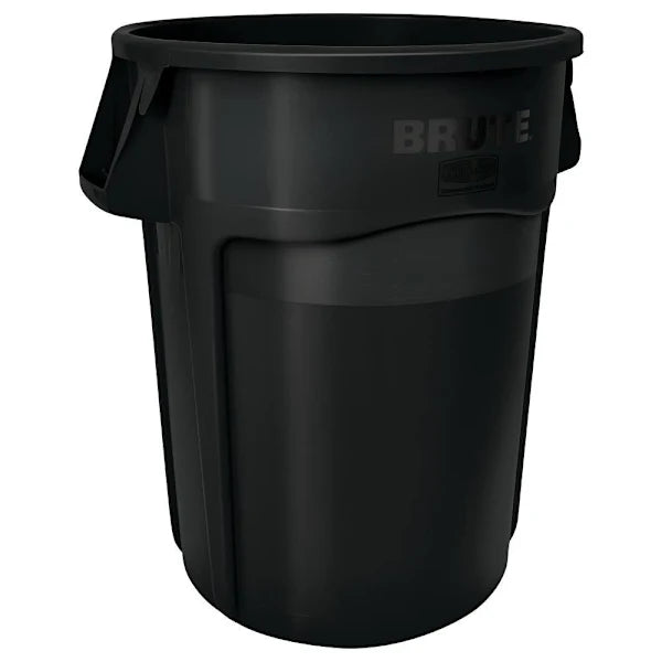 Rubbermaid Commercial Brute Round Vented Trash Can, 44 Gal., Black