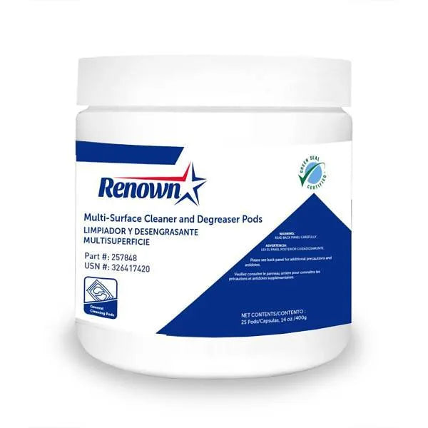 Renown Multi Surface Cleaner & Degreaser Pods, Green Seal Certified (25 Case)