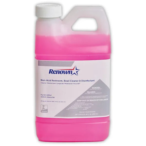 Renown Non-Acid Restroom And Bowl Cleaner And Disinfectant, 64 Oz