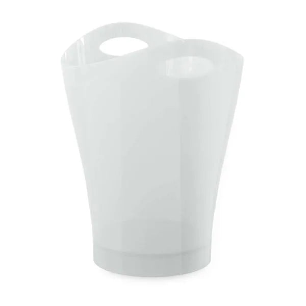 Umbra Garbino Waste Basket In Gloss White 10" X 13" Holds 9l