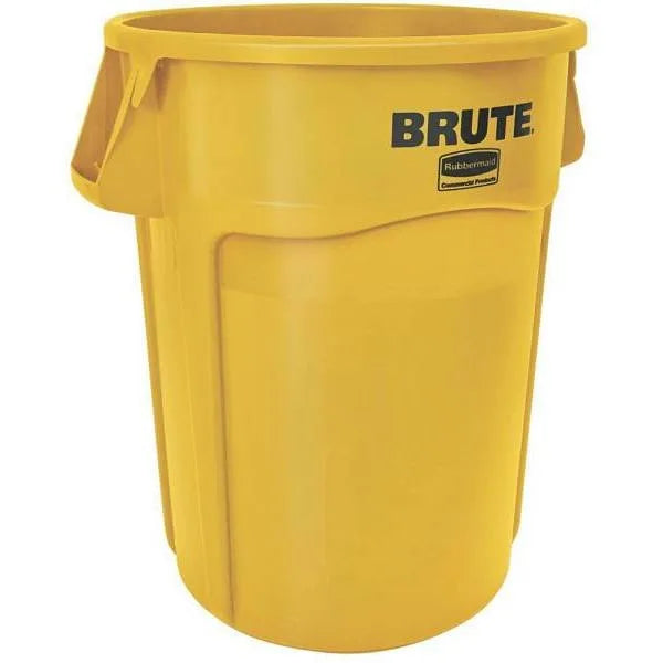 Rubbermaid Commercial 44 Gal. Brute Round Vented Trash Can (Yellow)