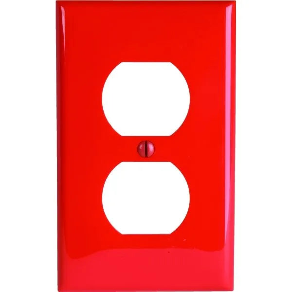 Hubbell 1-Gang Standard Receptacle Wall Plate (1-Pack) (Red)