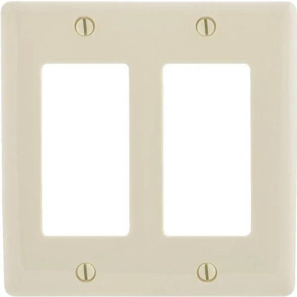 Hubbell 2-Gang Polycarbonate Mid-Size Wall Plate (Ivory)