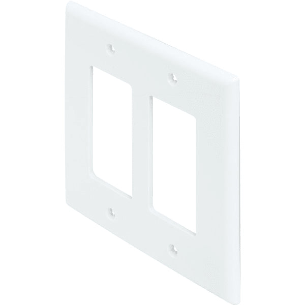 Hubbell 2-Gang Mid-Size Decorator Polycarbonate Wall Plate (White)
