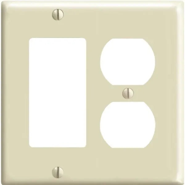 Hubbell Standard 2-Gang Duplex Decorator Wall Plate (Ivory)