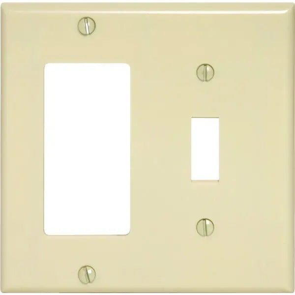 Hubbell Standard 2-Gang Toggle/Decorator Nylon Wall Plate (Ivory)