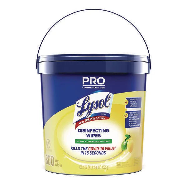Professional Lysol Brand Disinfecting Wipe Bucket Lemon/Lime Blossom