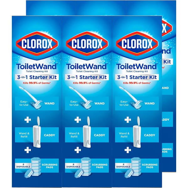 Clorox Disposable Toilet Wand Cleaning Kit Caddy/Refills