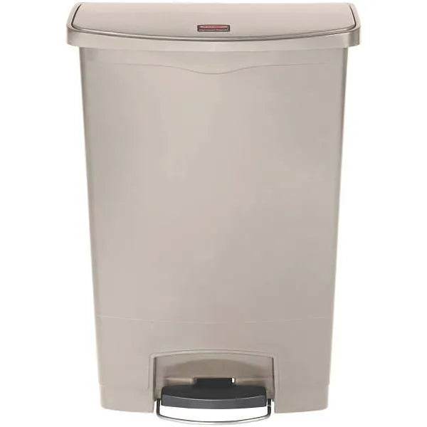 Rubbermaid Commercial® Slim Jim® 24 Gal. Front Step-On Plastic Trash Can, Beige