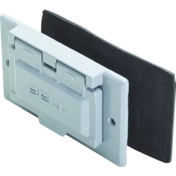 Hubbell 4 In 1/2 In Raised 2-Device Square Cover (Gray)