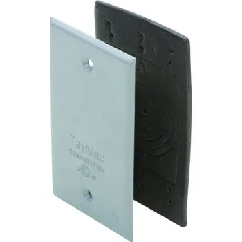 Taymac 1-Gang Rectangular Blank Weatherproof Cover (Gray)