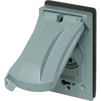 Taymac 1-Gang Flip 12-In-1 Vertical/Horizontal Weatherproof Cover (Gray)