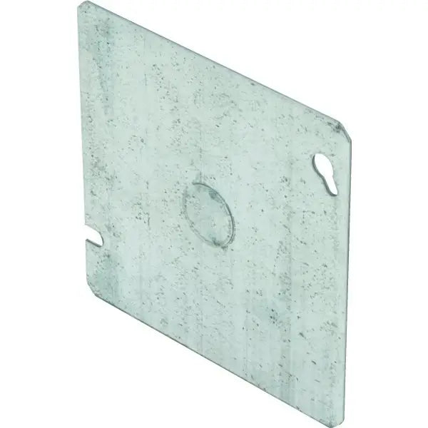 Hubbell 4-11/16 In 1/2 In Knockout In Centered Flat Square Cover (Silver)