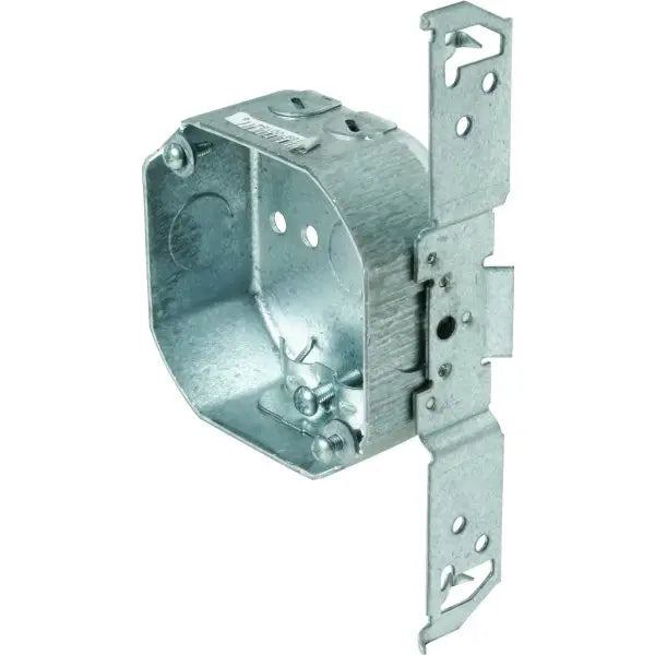 Hubbell 4 In Steel 1-1/2 In Deep Octagon Box W/ Nmsc Clamps (Gray)