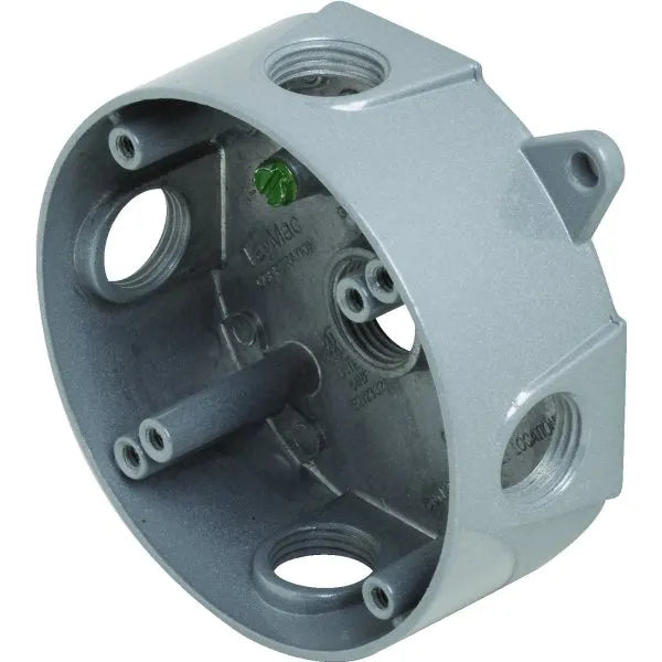 Taymac Round Weatherproof Outlet Box W/ 5 Outlets (Gray)