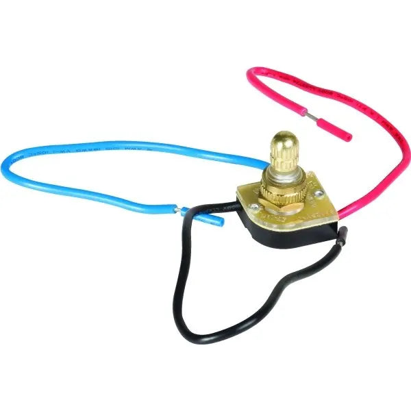 Satco 6 Amp 3-Way 125 Volt 2-Circuit Switch W/ Brass Knob