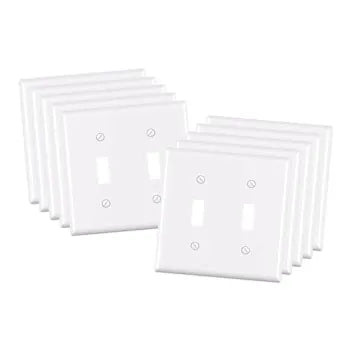 Maintenance Warehouse 2-Gang Unbreakable Polycarbonate Standard-Size Toggle Wall Plate In Gloss White