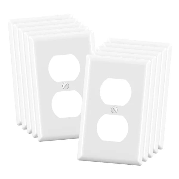 Maintenance Warehouse 1-Gang Unbreakable Polycarbonate Jumbo Duplex Wall Plate In Gloss White
