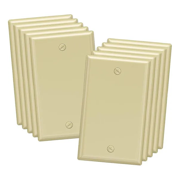 Maintenance Warehouse 1-Gang Unbreakable Polycarbonate Standard-Size Blank Wall Plate In Gloss Ivory
