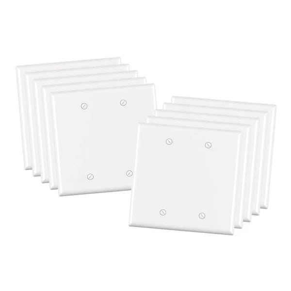Maintenance Warehouse 2-Gang Unbreakable Polycarbonate Standard-Size Blank Wall Plate In Gloss White