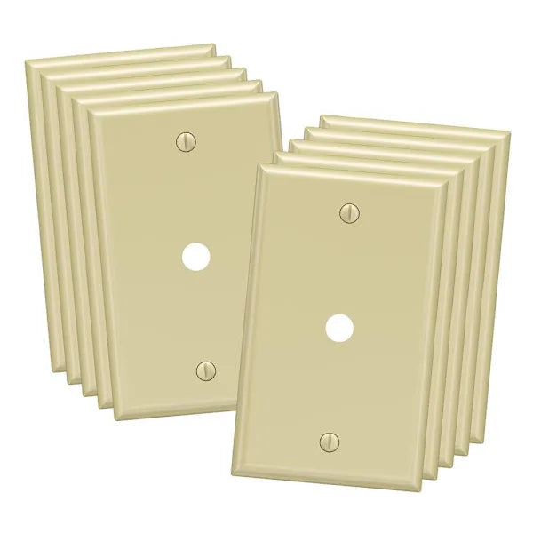 Maintenance Warehouse 1-Gang Unbreakable Polycarbonate Standard-Size Audio/Cable Wall Plate In Gloss Ivory